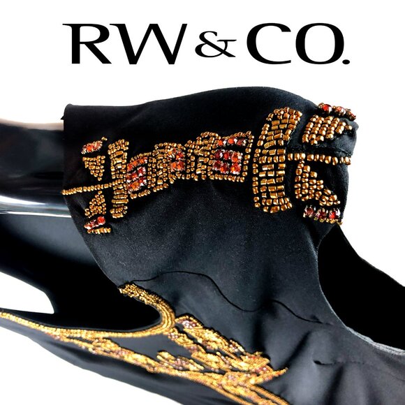 RW&Co. Detailed Beading Embellished African / Egyptian Mini Black Dress Small - Picture 3 of 3